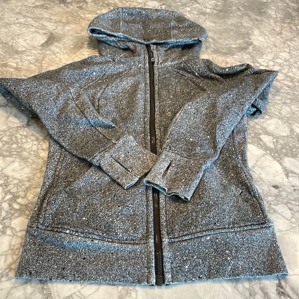 Lululemon Scuba Full Zip Hoodie size 4 (heathered speckled black)